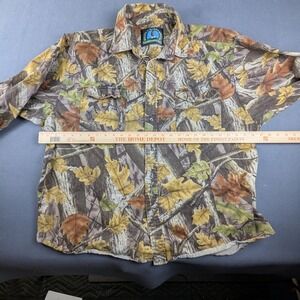 Master Sportsman Shirt Mens XL Camo Rugged Outdoor Gear Leaf Print Hunting Top